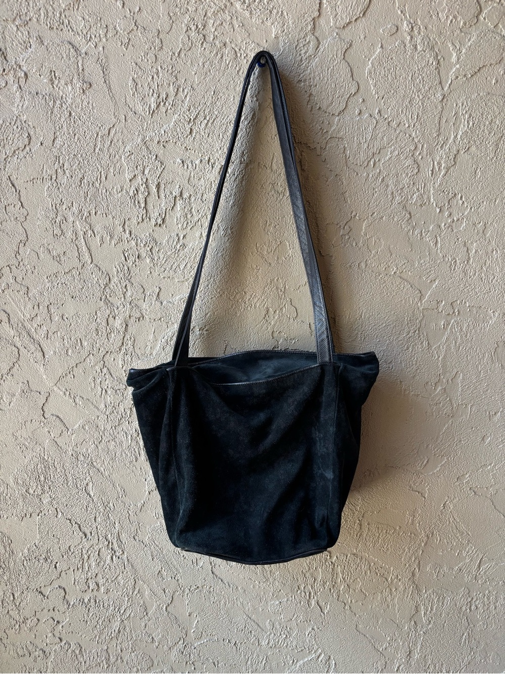 Bottega Veneta Black Suede Shoulder Tote w/ butterfly details